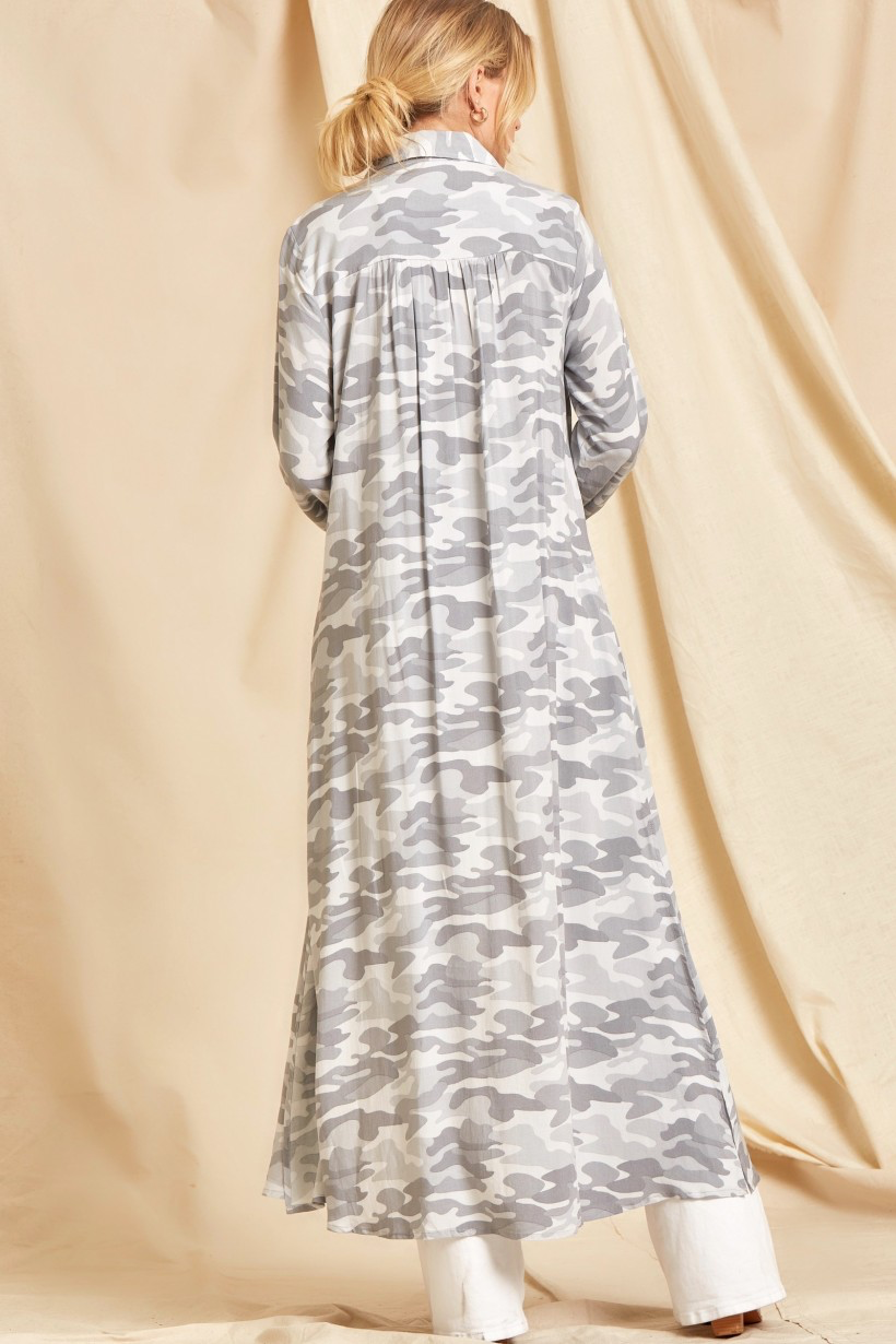Camo Embroidered Long Shirt