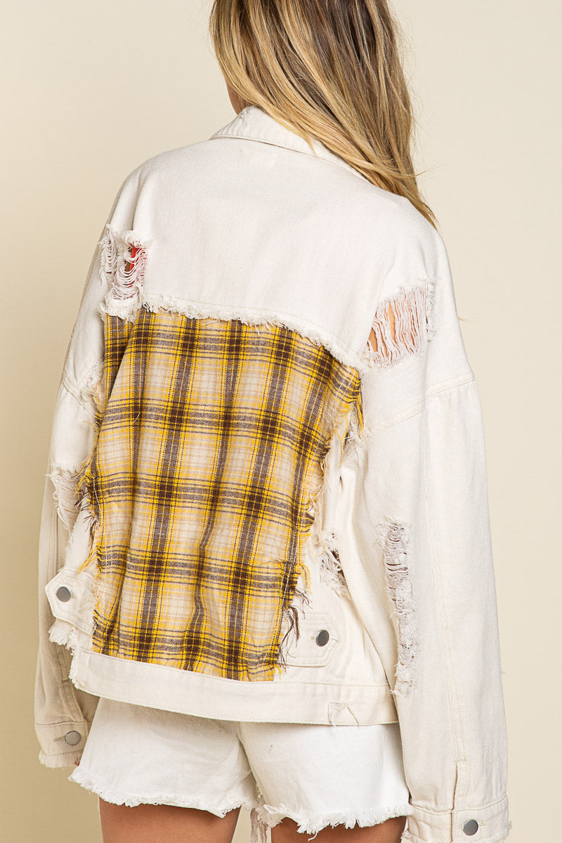 Distressed Twill Jacket