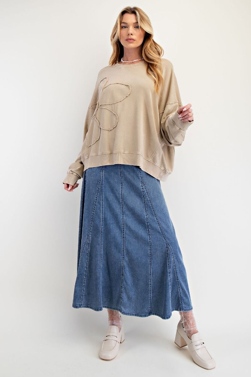 Flower Patch Washed Pullover