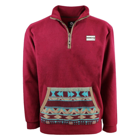 Maroon Fleece Pullover w/ Pattern Pocket