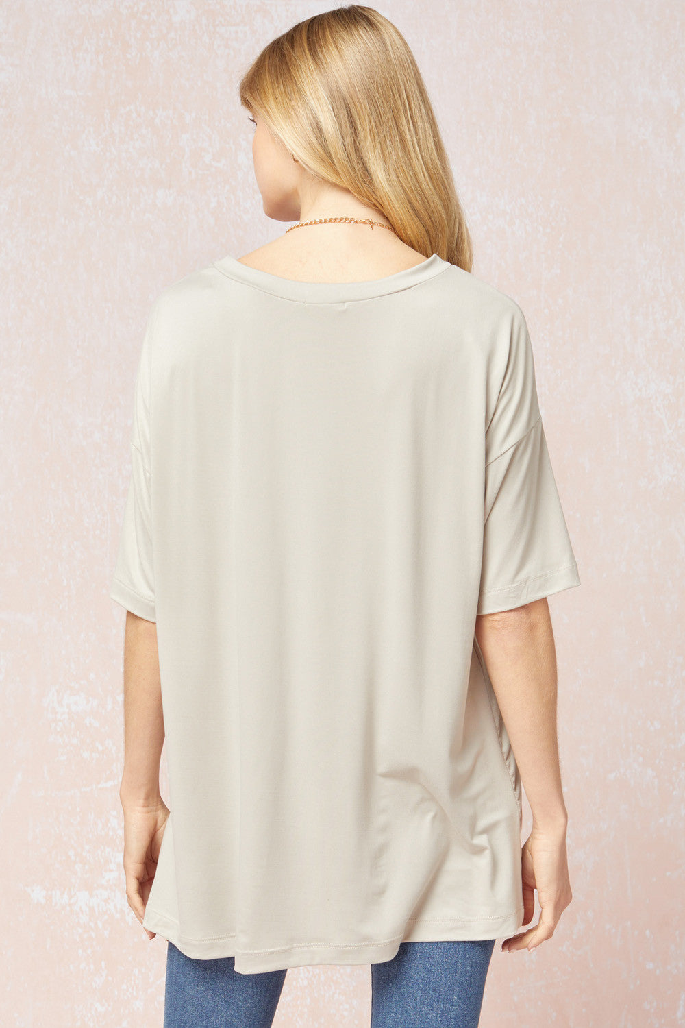 Solid Scoop Neck Shirt