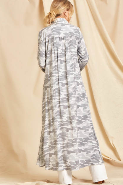Camo Embroidered Long Shirt
