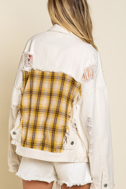 Distressed Twill Jacket