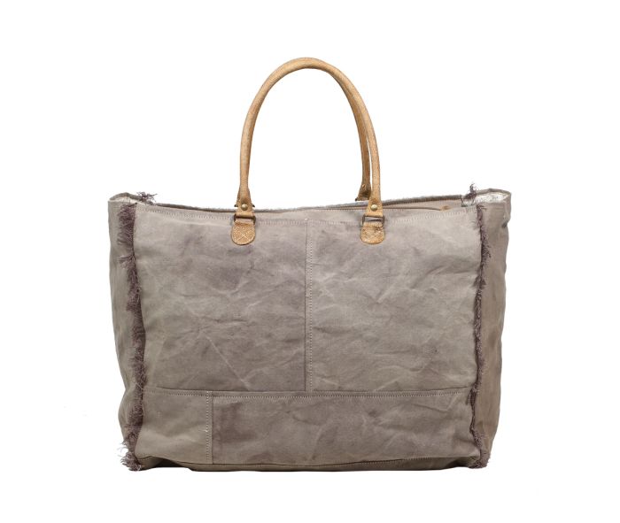 Hide & Floral Print Weekender Bag