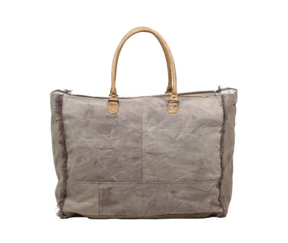Hide & Floral Print Weekender Bag