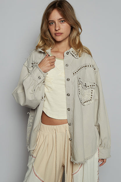 Studded Western Style Cotton Shirt