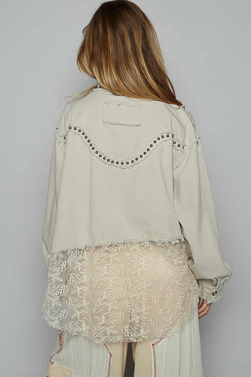 Studded Western Style Cotton Shirt
