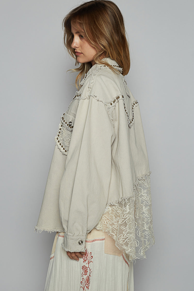 Studded Western Style Cotton Shirt